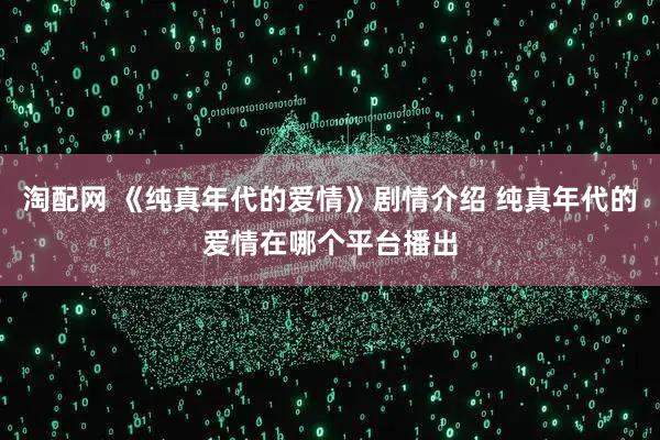 淘配网 《纯真年代的爱情》剧情介绍 纯真年代的爱情在哪个平台播出
